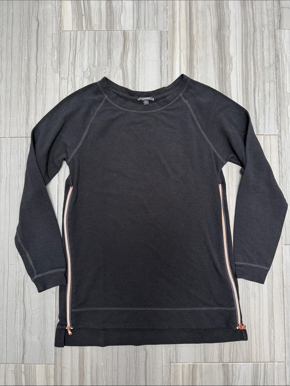 Stella & Dot Black Crewneck Long Sleeve Top